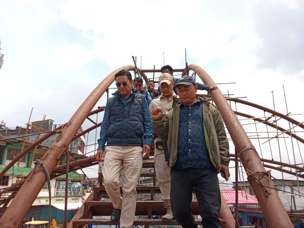 Advisor KT Sukhalu visited several major ongoing infrastructure projects in Zunheboto district.